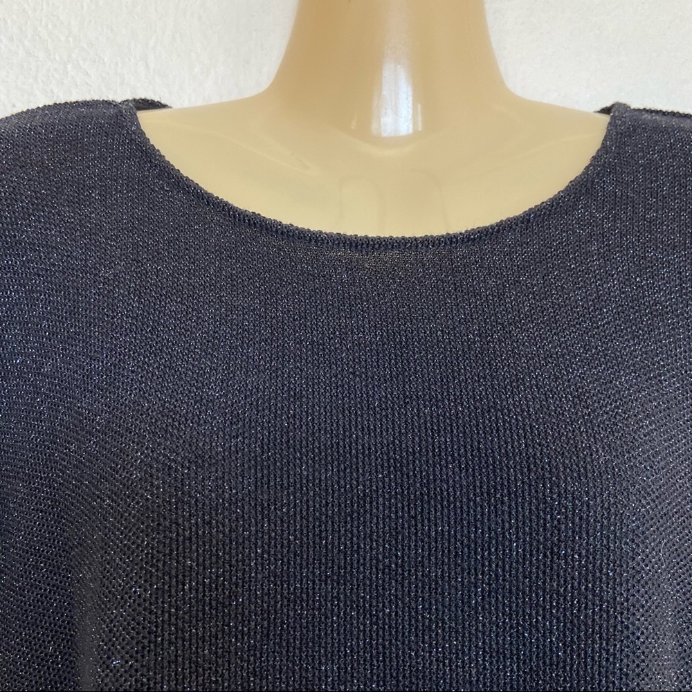 Chico’s Design Black with Metallic Knit Top